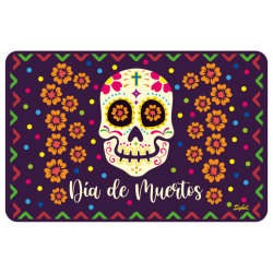Mantel de vinil de Dia de Muertos - Morado