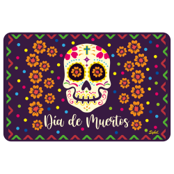 Mantel de vinil de Dia de Muertos - Morado