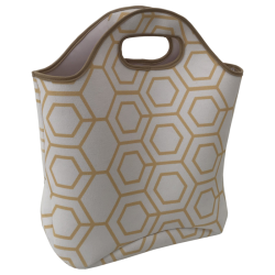 Lonchera con hexágonos dorados