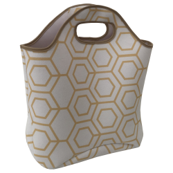 Lonchera con hexágonos dorados
