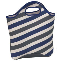 Lonchera con diagonales azules
